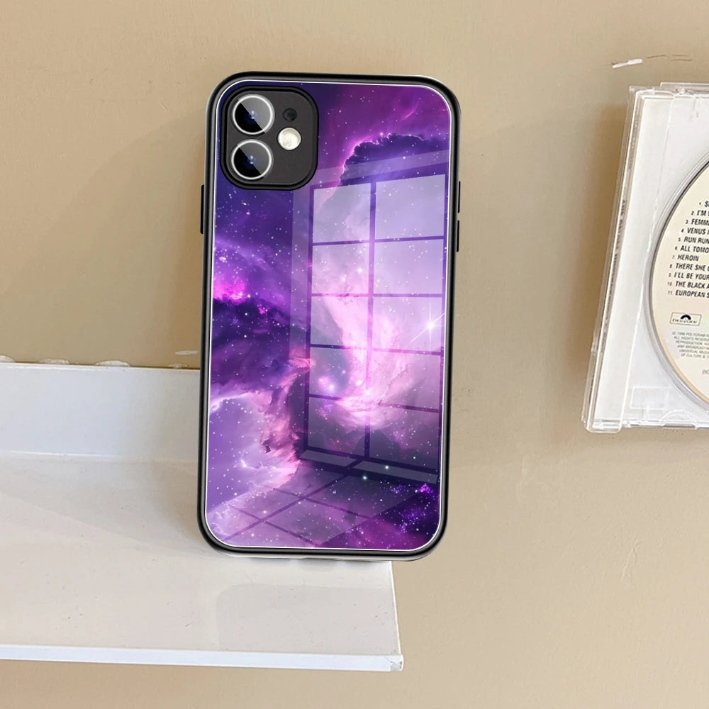 Universe Design Tempered Glass Phone Case for iPhone&Samsung