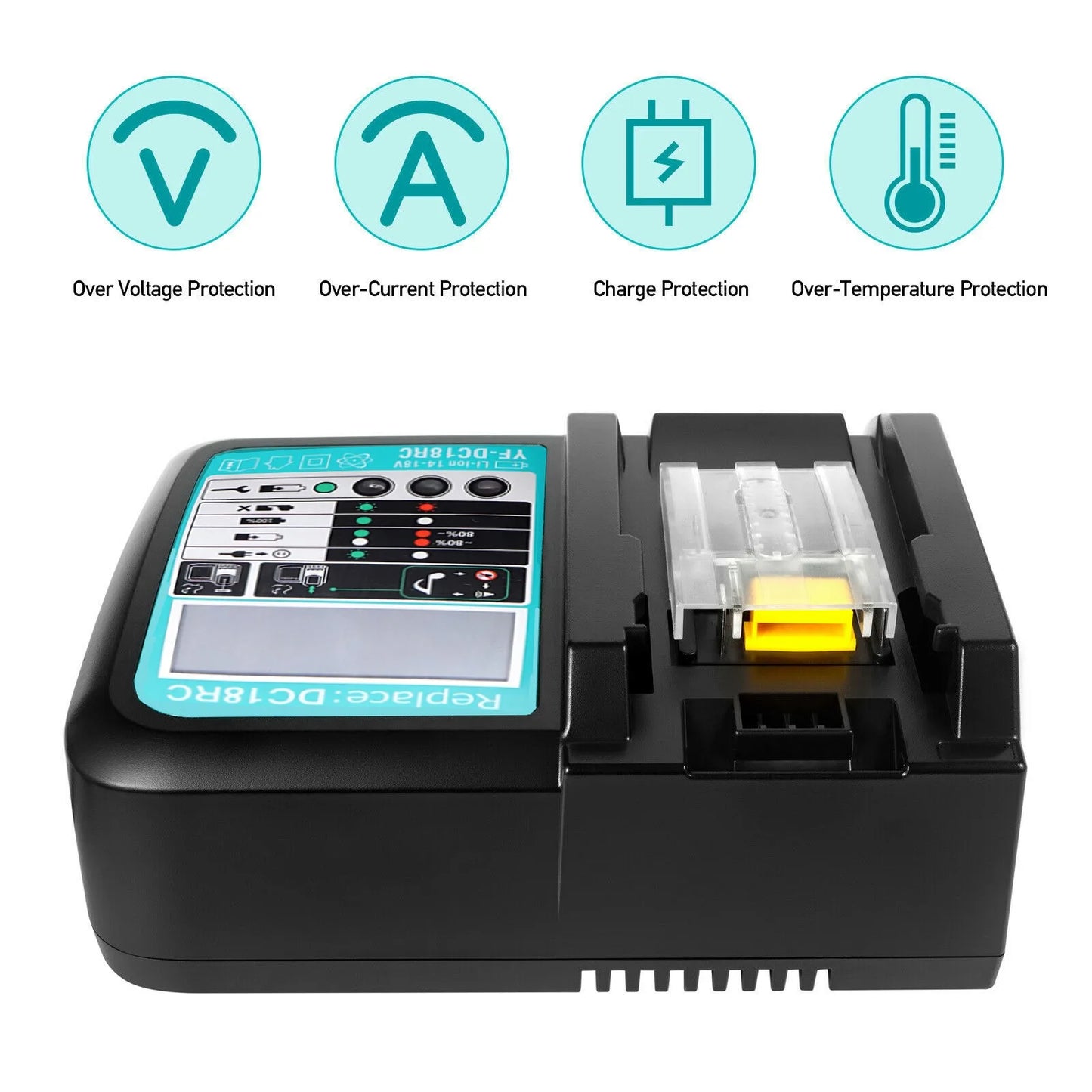 DC18RC Li-ion batteri 3A Laddare för Makita 18V 14.4V BL1860B,BL1850B,BL1840,BL1830,BL1820,BL1415,BL1440 Elverktygsladdare