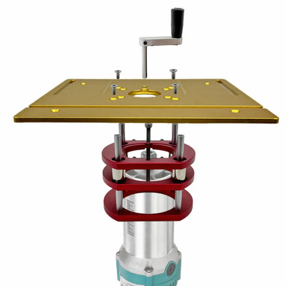 Router Lift Kit W/ Aluminum Router Plate for 65mm Diameter Motors Woodworking Router Table Workbench Trimmer Engraving Machine