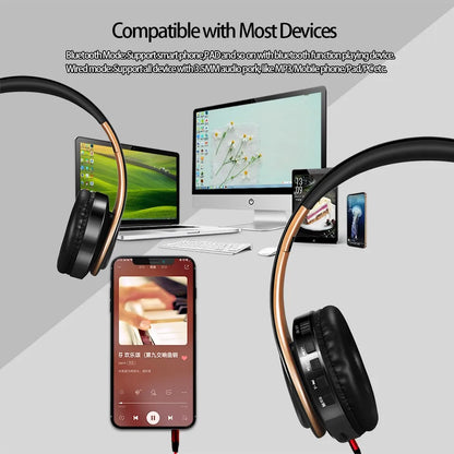 Fone De Ouvido Estéreo HIFI Para Celular Xiaomi iPhone E Tablet Samsung, Com Bluetooth Para Música, FM E Com Suporte De Cart?o