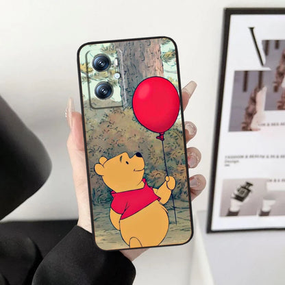 Disney Winnie The Pooh Case For OPPO: Black TPU Phone Case