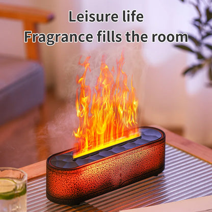 Rainbow Aroma Diffuser – Fire Flame USB Air Humidifier, Essential Oil Diffuser with Remote Control for Home Fragrance