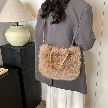 Luxury Faux Fur Bag: Winter Fluffy Crossbody, Soft Furry Plush