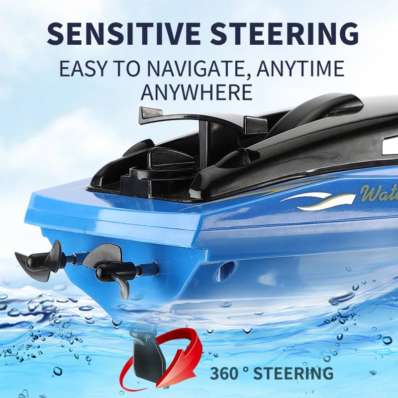 RC High-Speed Boat 10Km/h 2.4G Waterproof Remote Control Boats Ship Speedboats Remote Control Outdoor Toys for Kids Adult Gifts