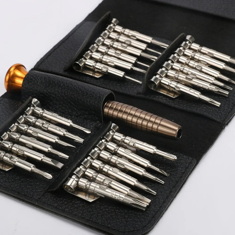 Small Screwdriver Set 25 in 1 Magnetic Screwdriver Bits Torx Precision Bits Repair Tools for Eyeglass Phone Watch Laptop Camera