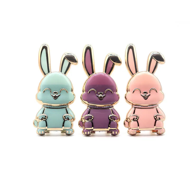 Bunny Finger Ring Holder Mini Pull Rod Phone Stand Universal Phone Fold Lazy Buckle Three-dimensional Back Sticker Pad Bracket