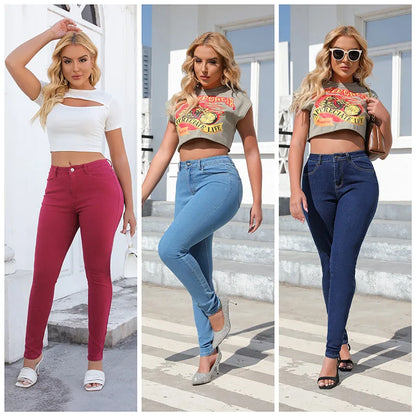 Super Stretch Skinny Jeans with Retro and Slim Fit Design