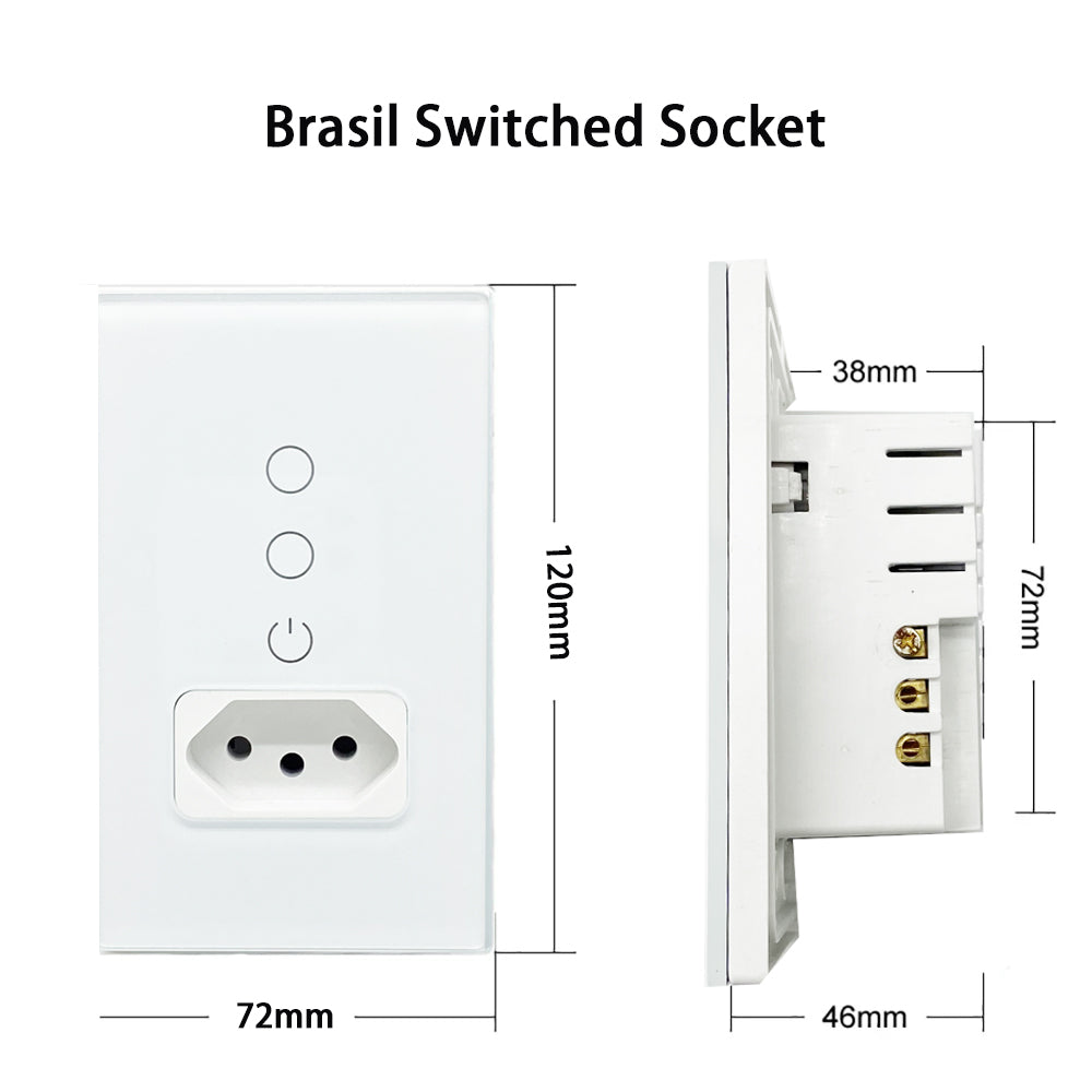 Melery Tuya Wifi Smart Brazil Light Switch Wall Socket Plug Outlet Touch Sensor Glass Panel Remote by Alexa Dot Google Home