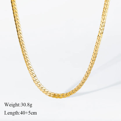 EILIECK 316L Rostfritt stål Metall Twist Wound Chain Halsband För Kvinnor Mode 18K Guldpläterad Hals Kedja Krage Smycken Bijoux