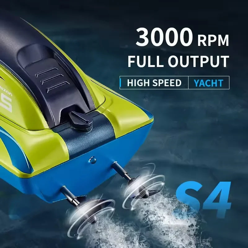 2.4G RC Boat 15 KM/H High-Speed Remote Control Racing Boat Rechargeable Model Electric Radio Speedboat Toys for Boys