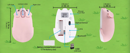 Pig mouse wireless 2.4G Bluetooth Dual-mode