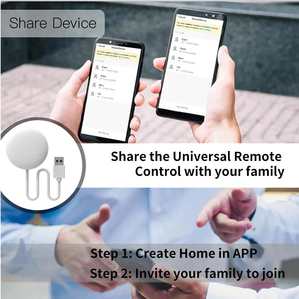 Tuya WiFi IR Remote For Smart Home APP Fjärrkontroll för TV DVD AUD AC Remote Fungerar med Alexa Google Home Yandex Alice 2 PACK