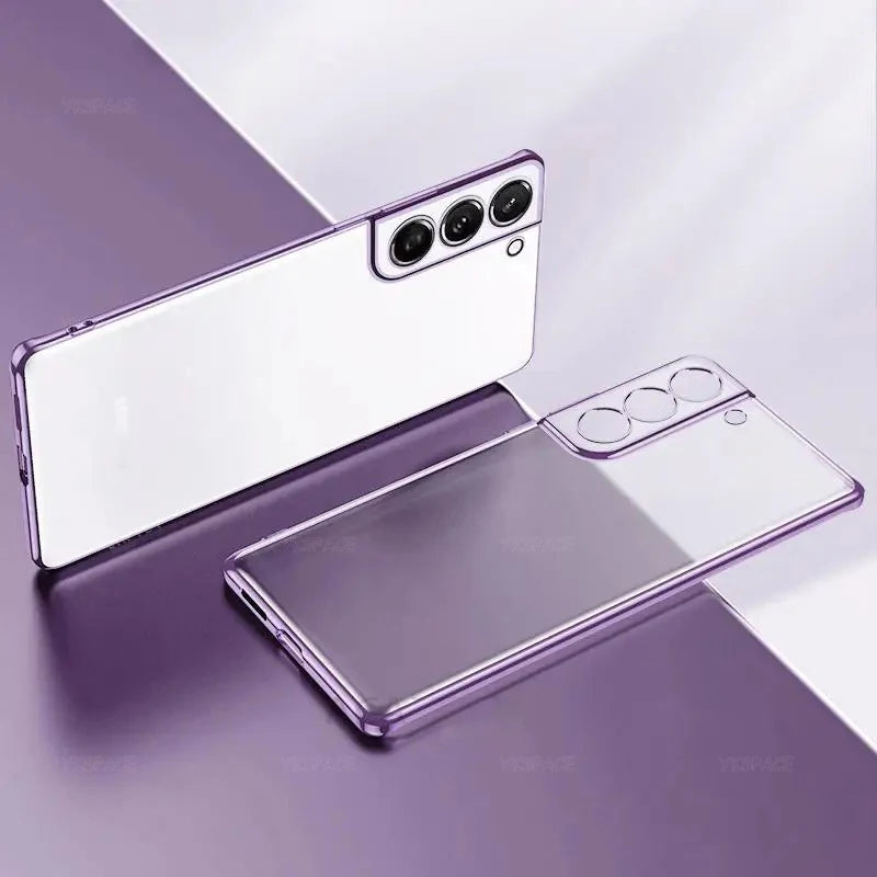 Edge Soft Clear Silicone Case with Plating Design for Samsung Galaxy