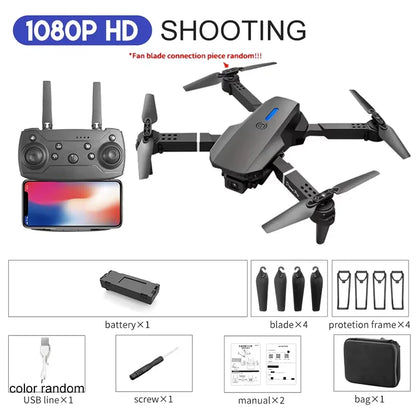 2024 New E88 Pro WIFI FPV Drone Wide Angle HD 4K 1080P Camera Height Hold RC Foldable Quadcopter Dron Helicopter Toys Gift