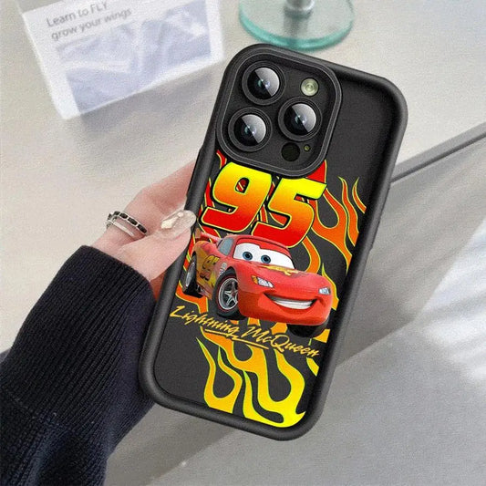 Lightning McQueen Phone Case for Apple iPhone 16 11 13 15 12 14 Pro Max 7 XR X XS 13 12 Mini 14 Plus 8 SE Silicone Cover