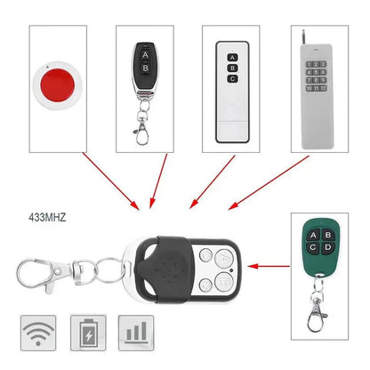 Universal 4 Buttons Garage Door Opener Remote Control 433MHZ Clone Fixed Learning Rolling Code Duplicator Garage