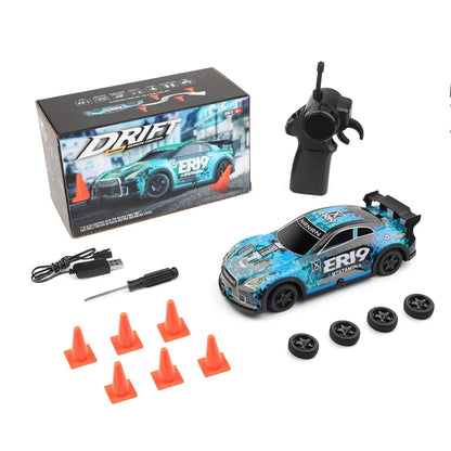 1:22 4WD RC Drift Car: Interchangeable Tires, LED Lights