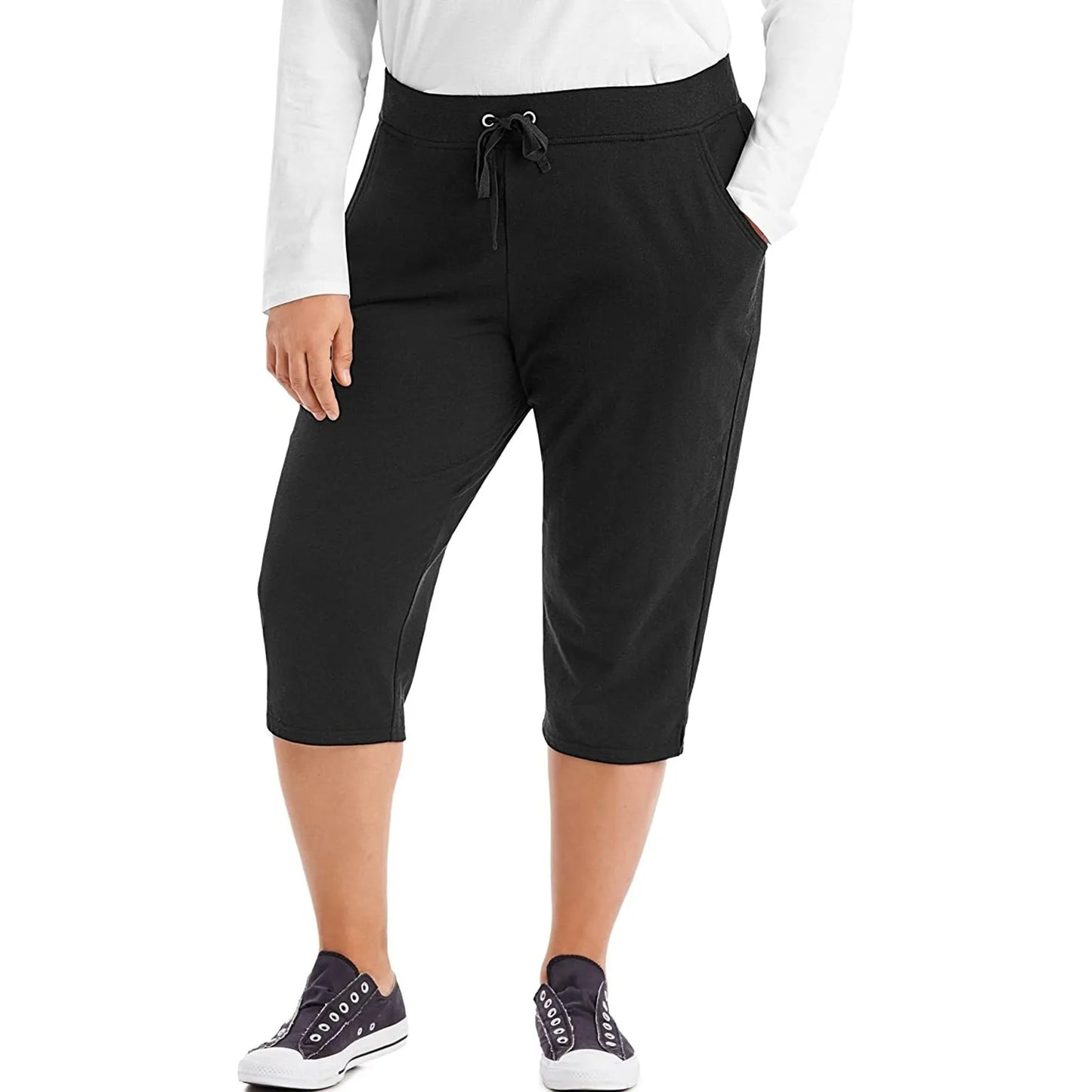 Women's Cropped Sports Leggings with Side Pockets