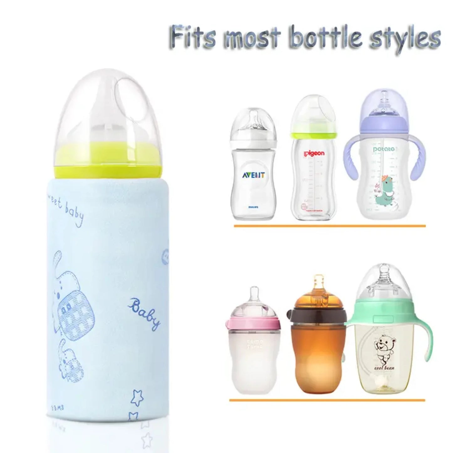 Portable USB Baby Bottle Heater – Convenient Insulated Design to Keep Milk and Water Warm for Nursing