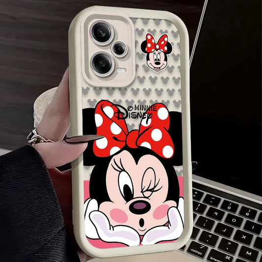 Vitt Mickey Minnie telefonfodral till Xiaomi Redmi