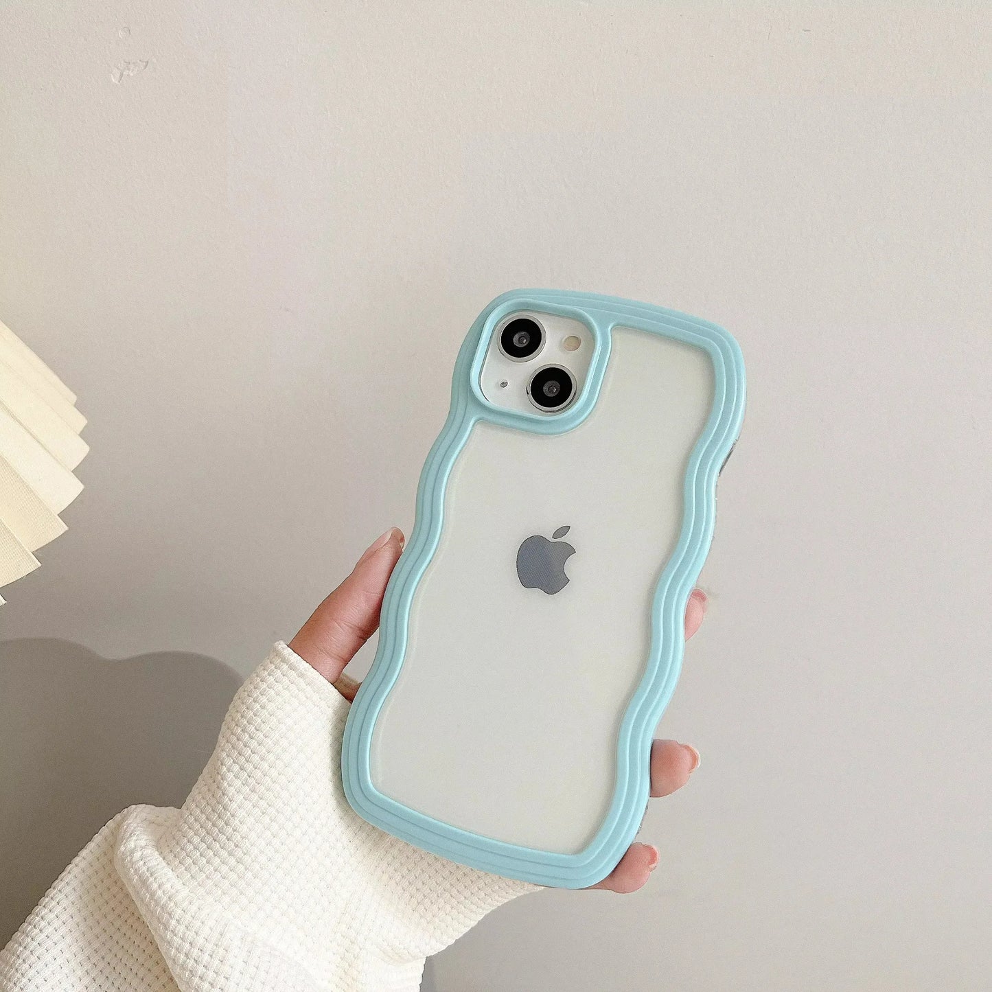 Transparent Curly Wave Shockproof Case for iPhone Models