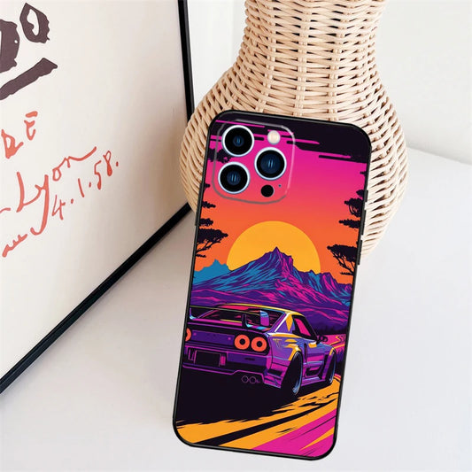 Skyline GTR R34 Fodral För iPhone 11 12 13 14 16 15 Pro Max Mini X XS Max XR Plus Cover Coque