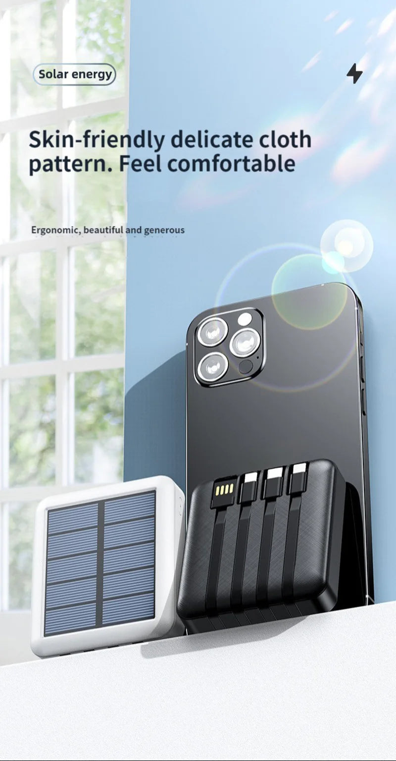 Lenovo 50000mAh Solar Power Bank with Dual USB & Flashlight