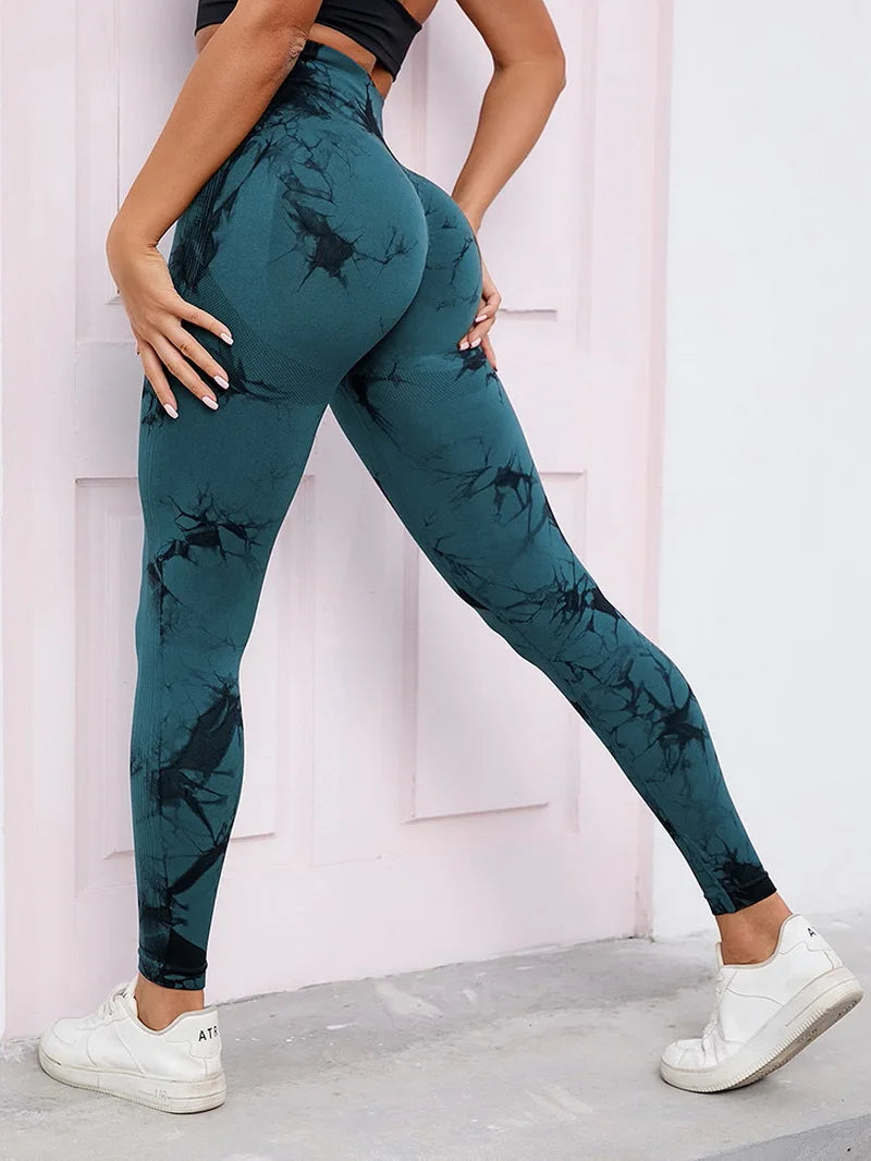 Kvinnors hög midja Tie-Dye Yoga Leggings i 26 färger