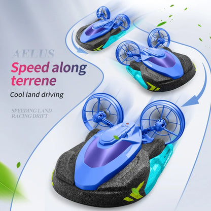 New S10 Water & Land 2 in 1 Remote Control High Speed Boat 2.4G Amphibious Hovercraft RC Drift Car Kids Toys Christmas Gifts