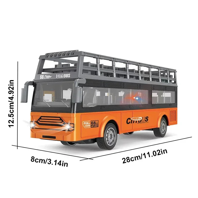 Remote Control Tour Bus – 4CH Double Decker Sightseeing Bus, Simulated Ambulance & School Bus Model, RC Electric Vehicle Toys