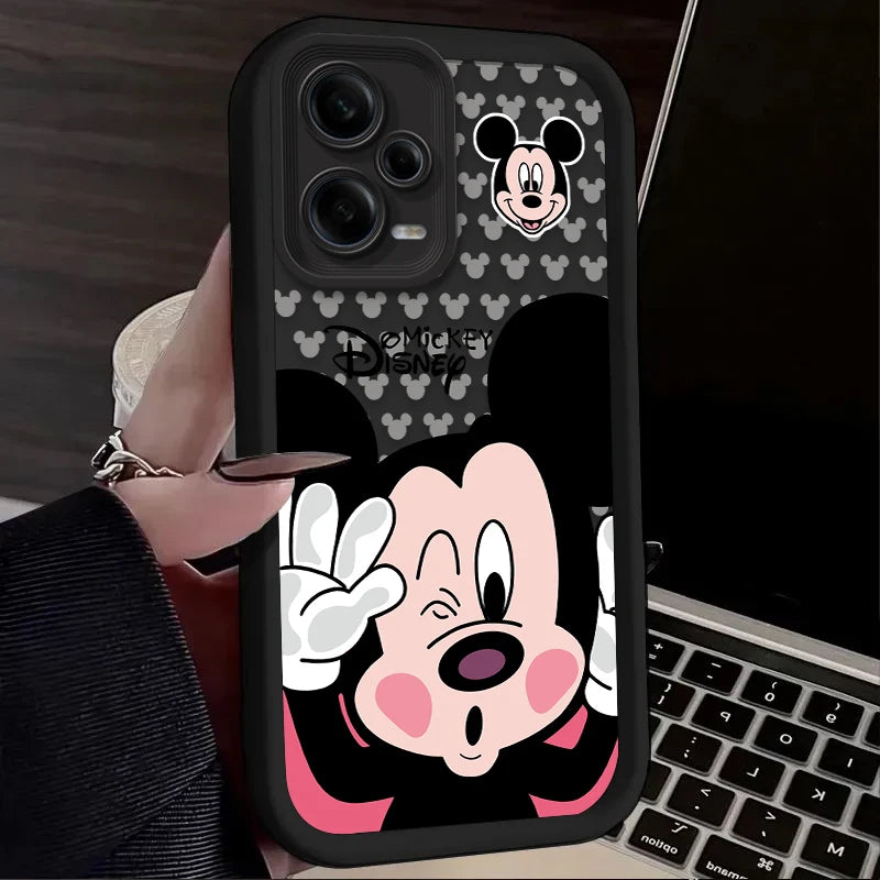 Svart Mickey Minnie telefonfodral till Xiaomi Redmi