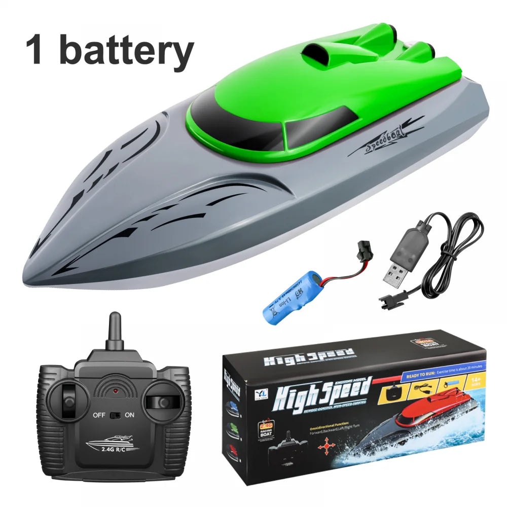 RC Boat Dual Motor Remote Control Racing Speedboat 2.4Ghz Boat Anti-collision Ship Waterproof Toy Competition Game Kid Gift