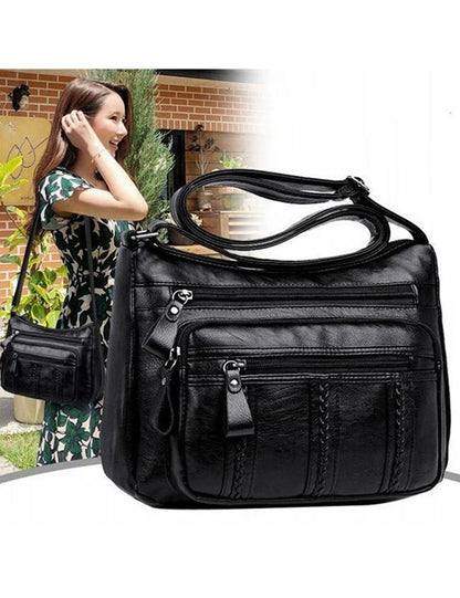 Women's PU Leather Bag – Multilayered, Soft, Fashionable Shoulder and Crossbody Design.