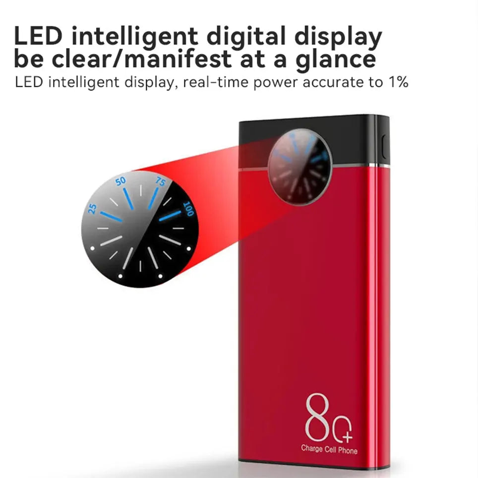 "30000mAh Lightweight and Portable Power Bank with LED Lighting and Digital Display