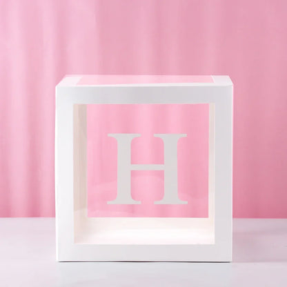 25/27cm Transparent Letter Baby Shower Box Birthday Wedding 1st Birthday Party Decorations Custom Cube Balloon with Letter Box