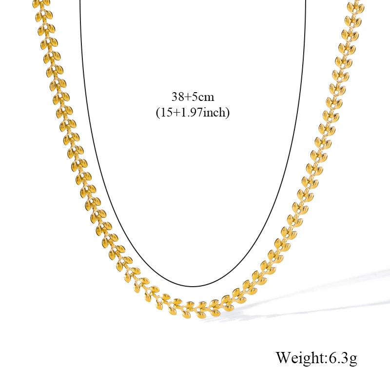 EILIECK 316L Rostfritt stål Metall Twist Wound Chain Halsband För Kvinnor Mode 18K Guldpläterad Hals Kedja Krage Smycken Bijoux