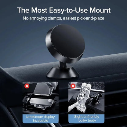 Magnetic Car Phone Holder with Dashboard or Wall Mount for iPhone, Samsung, and Xiaomi