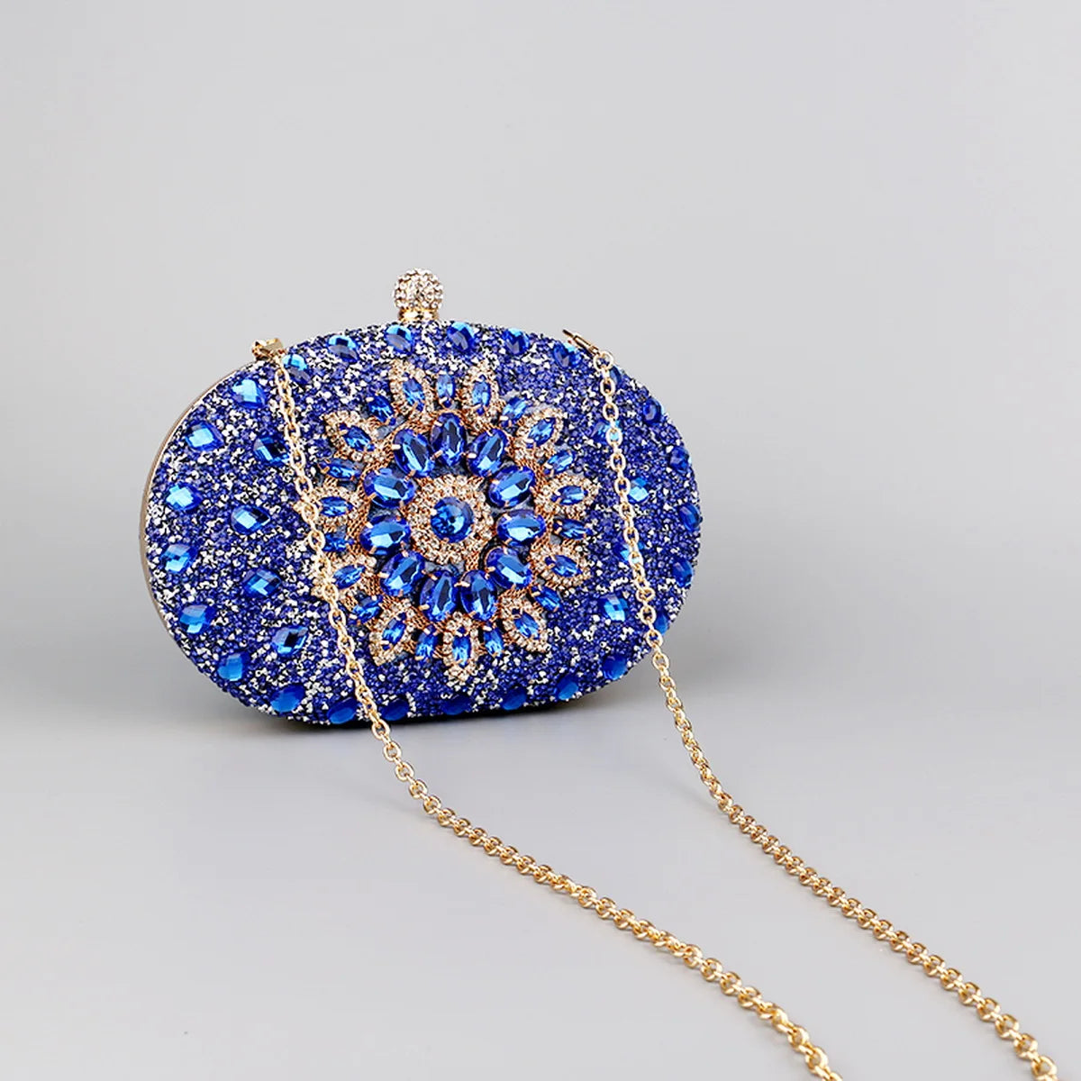 Flower Rhinestones Clutch: Evening Bag, Prom, Wedding Shoulder Handbag