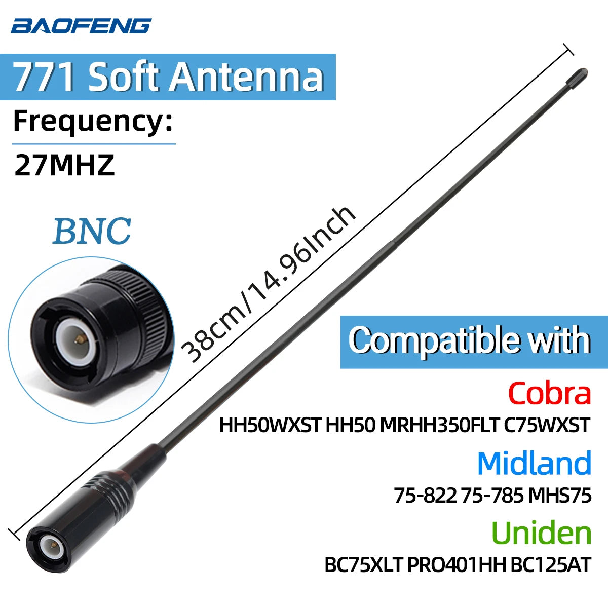 ABBREE Walkie Talkie Antenna SMA Female Male VHF UHF Band Tri-Band GMRS for BaoFeng UV-5R BF-888S Quansheng UV-K5 K6 Ham Radio