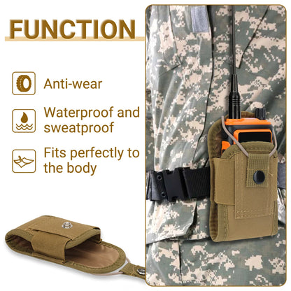 Tactical Walkie Talkie Pouch Oxford Molle Radio Pouch Holder Pocket Portable Outdoor Hunting Sports Waist Bag Interphone Holster