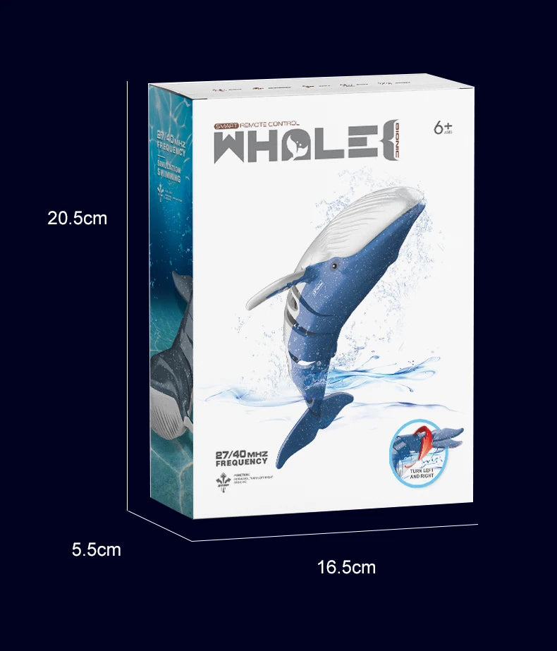 RC Whale Remote-Control Submarine Animal Underwater Simulation Water Spray Robot Electric Boat Bathtube Waterproof  Toy Kid Gift