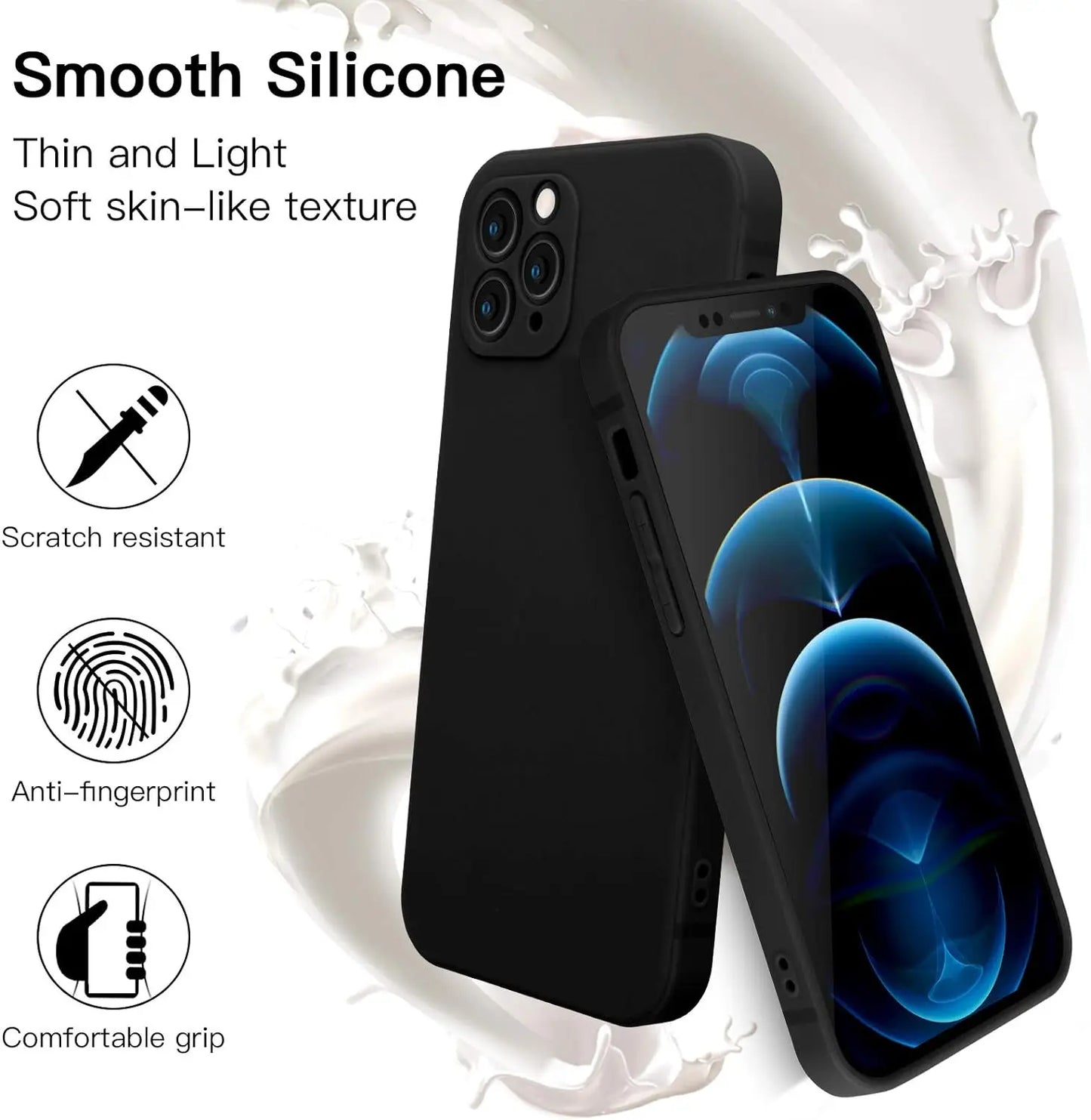 Black Slim Flexible Silicone Case For iPhone