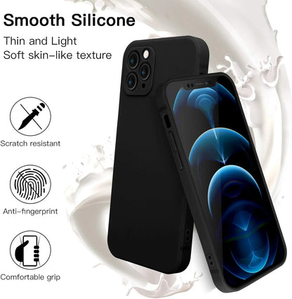 Lyxigt smalt mattsvart flexibelt silikonfodral för iPhone 11 PRO MAX