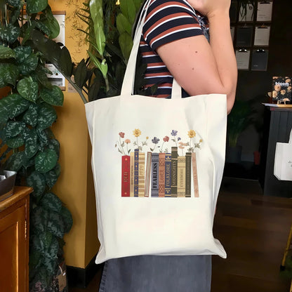 Books Canvas Tote: Trendy Aesthetic