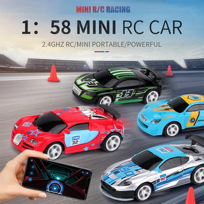 RC Car Mini Can Box Speed ​​Sport App Fjärrkontroll Fordon Micro High Speed ​​Racing Leksaker Present För Barn Pojkar Flickor Barnleksak