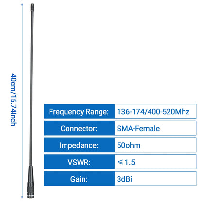 ABBREE AR 771 SMA honantenn Dual Band 144/430MHz för Baofeng UV 5R S9PLUS UV 13 21Pro Quansheng UV K5 Walkie Talkie NA771