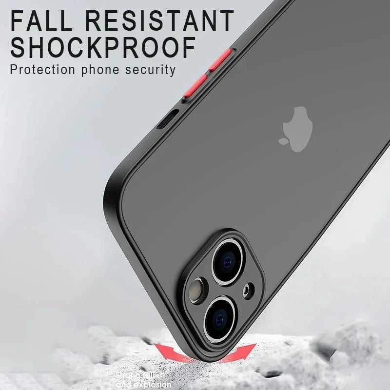 Red Matte Soft Silicone Shockproof Case For iPhone