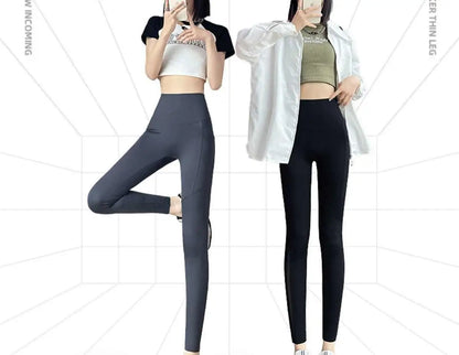 Women's High Waist Mesh Pocket Leggings for Yoga