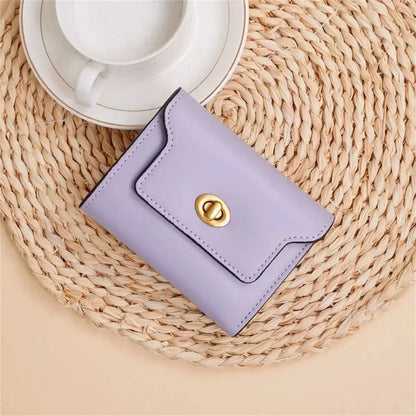 Custom Letters Fashion Women Short Wallet PU Leather Three Fold Wallet Small Coin Purse Ins Style Credit Card Holder Money Clip