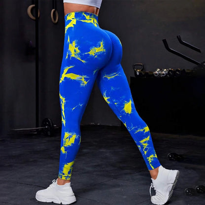 Kvinnors hög midja Tie-Dye Yoga Leggings i 26 färger